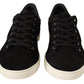 Black Suede Leather Mens Low Tops Sneakers
