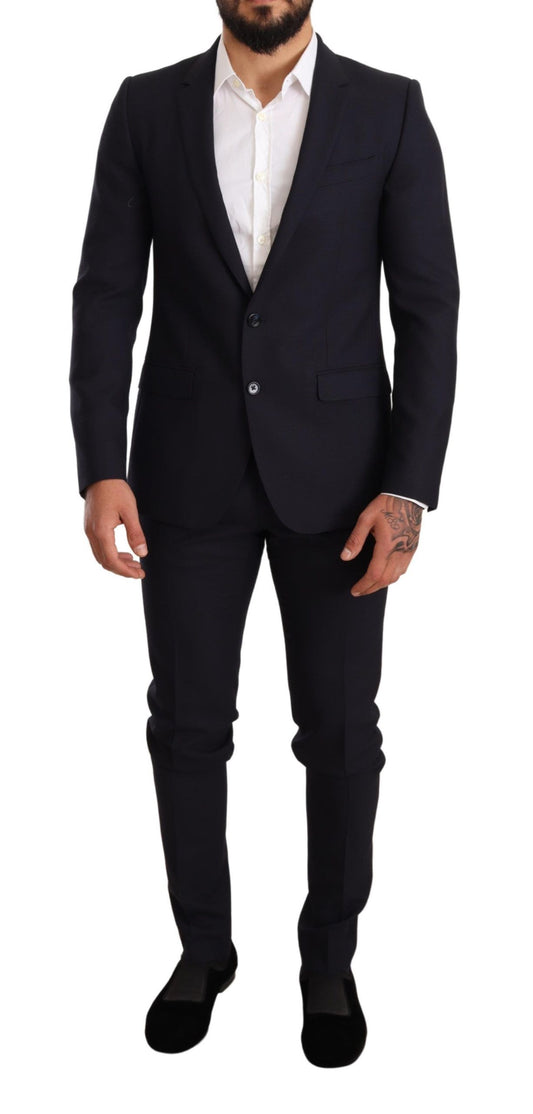 Blue Fantasy Slim Fit Wool MARTINI Suit