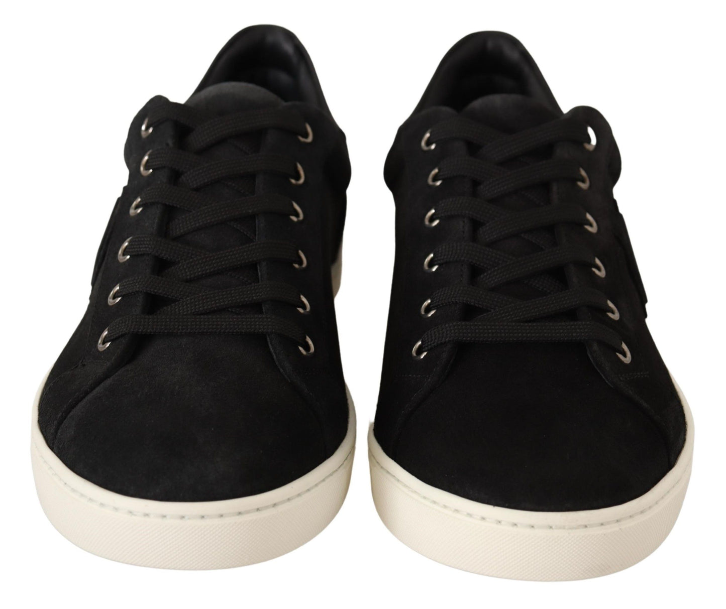 Elegant Black Leather Casual Sneakers