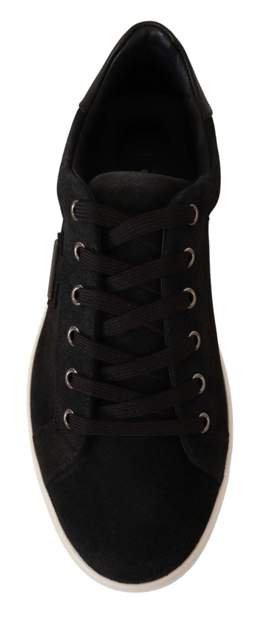 Elegant Black Leather Casual Sneakers