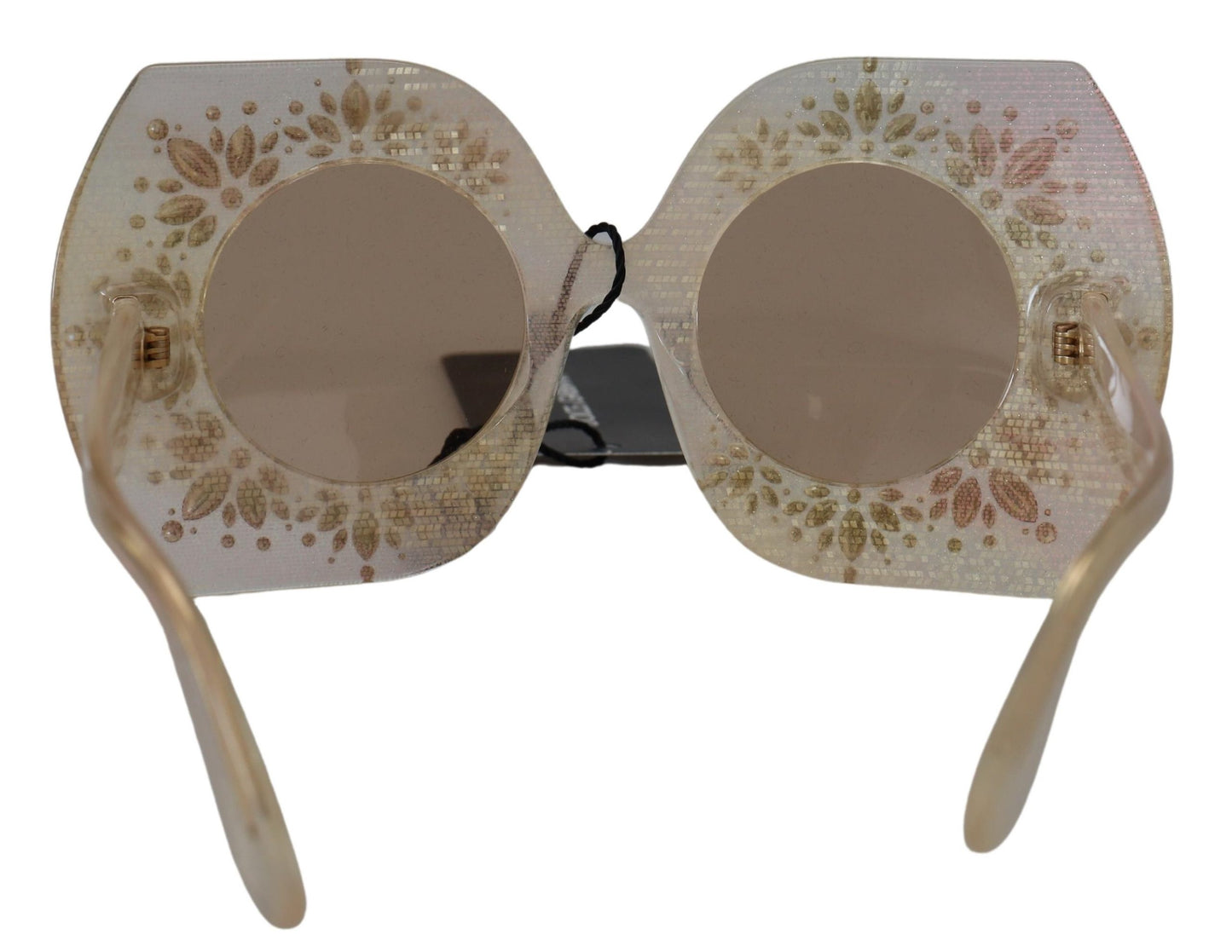 Elegant Beige Embellished Sunglasses