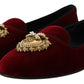 Bordeaux Velvet Slip-On Loafers Flats Shoes