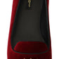 Bordeaux Velvet Slip-On Loafers Flats Shoes
