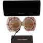 Elegant Beige Embellished Sunglasses