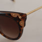 Elegant Brown Acetate Ladies Sunglasses