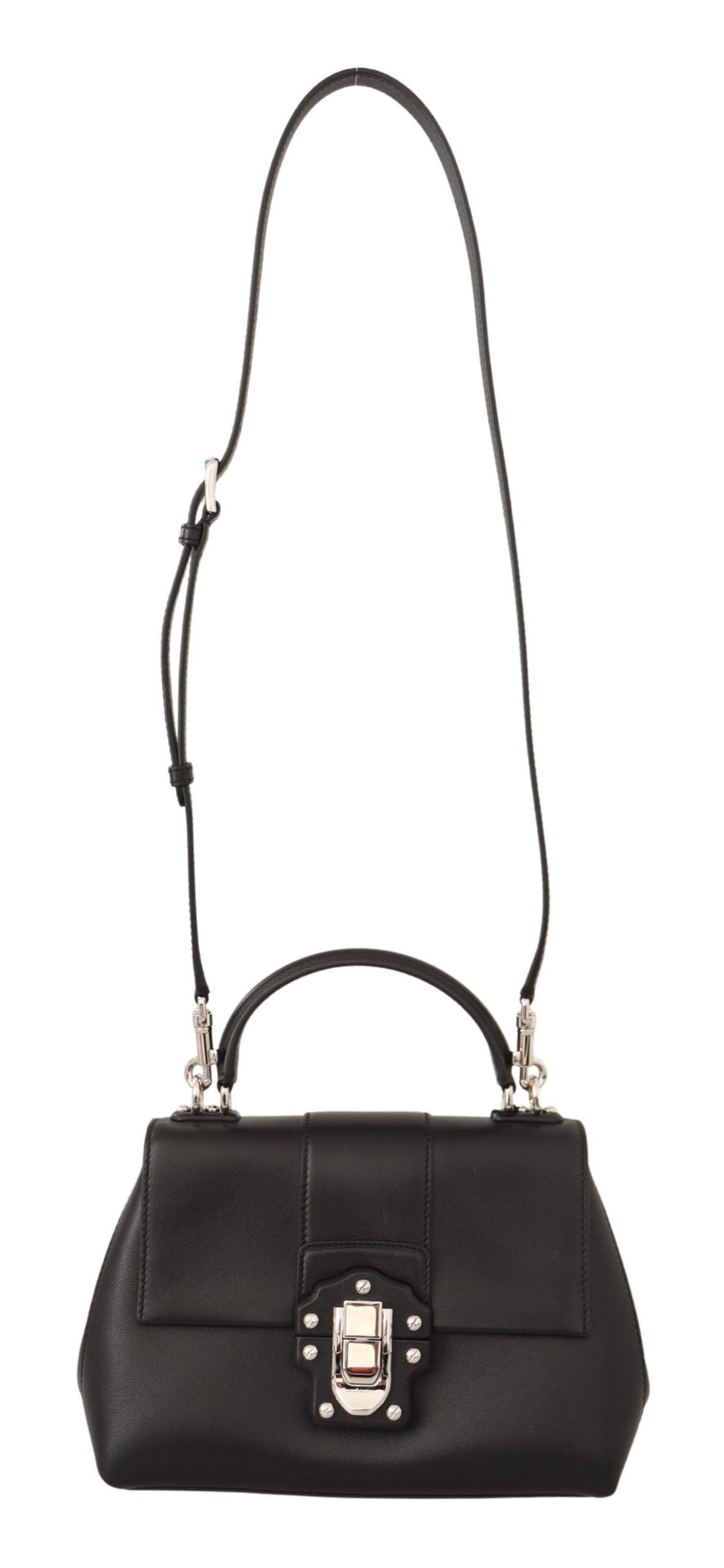 Elegant Black Leather Shoulder Satchel