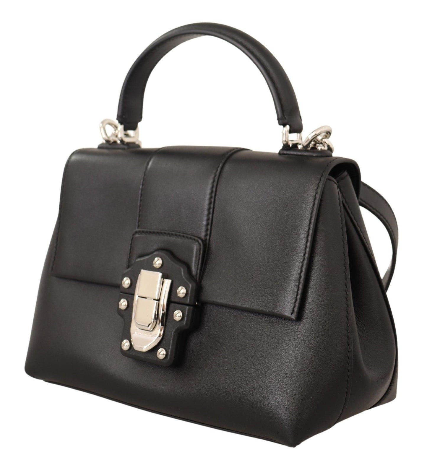 Elegant Black Leather Shoulder Satchel