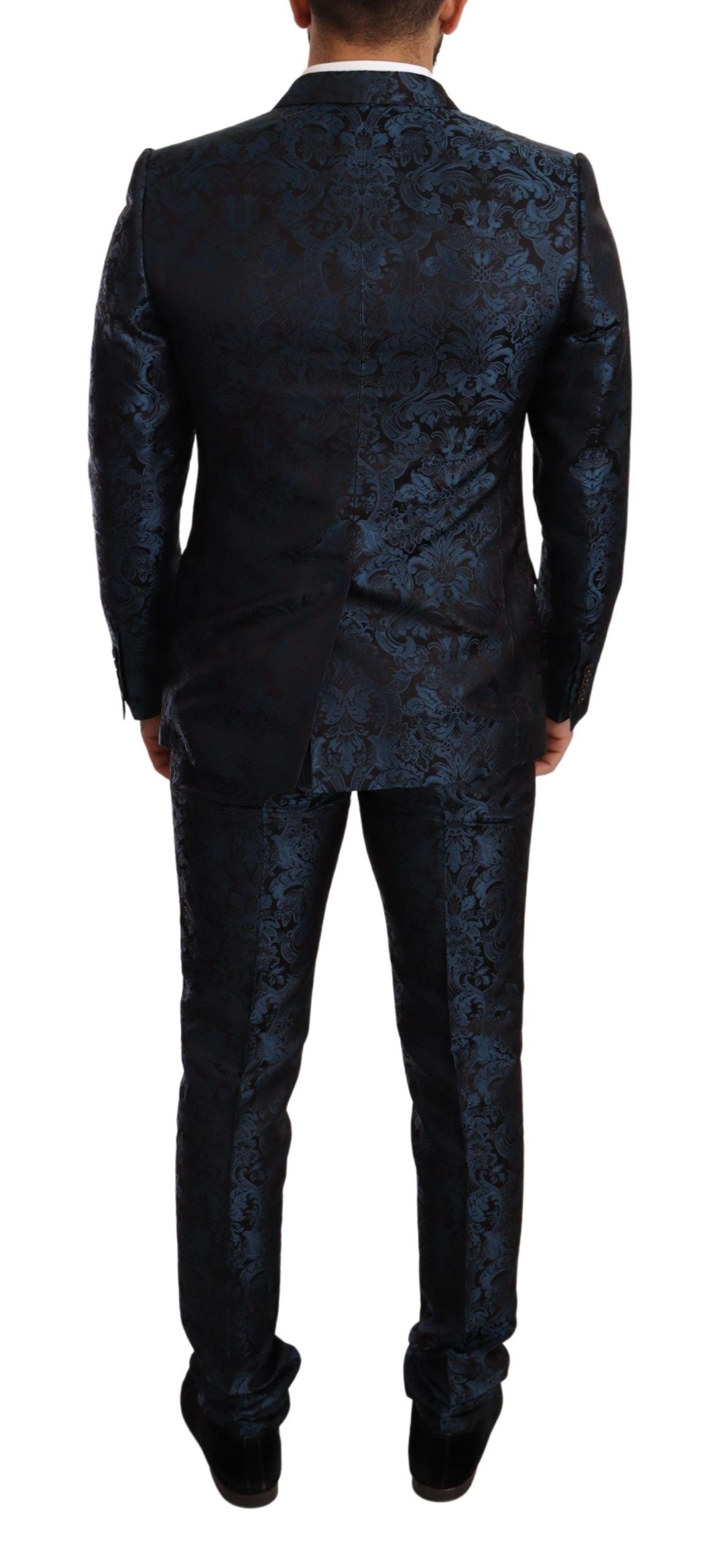 Elegant Silk Jacquard Martini Two-Piece Suit