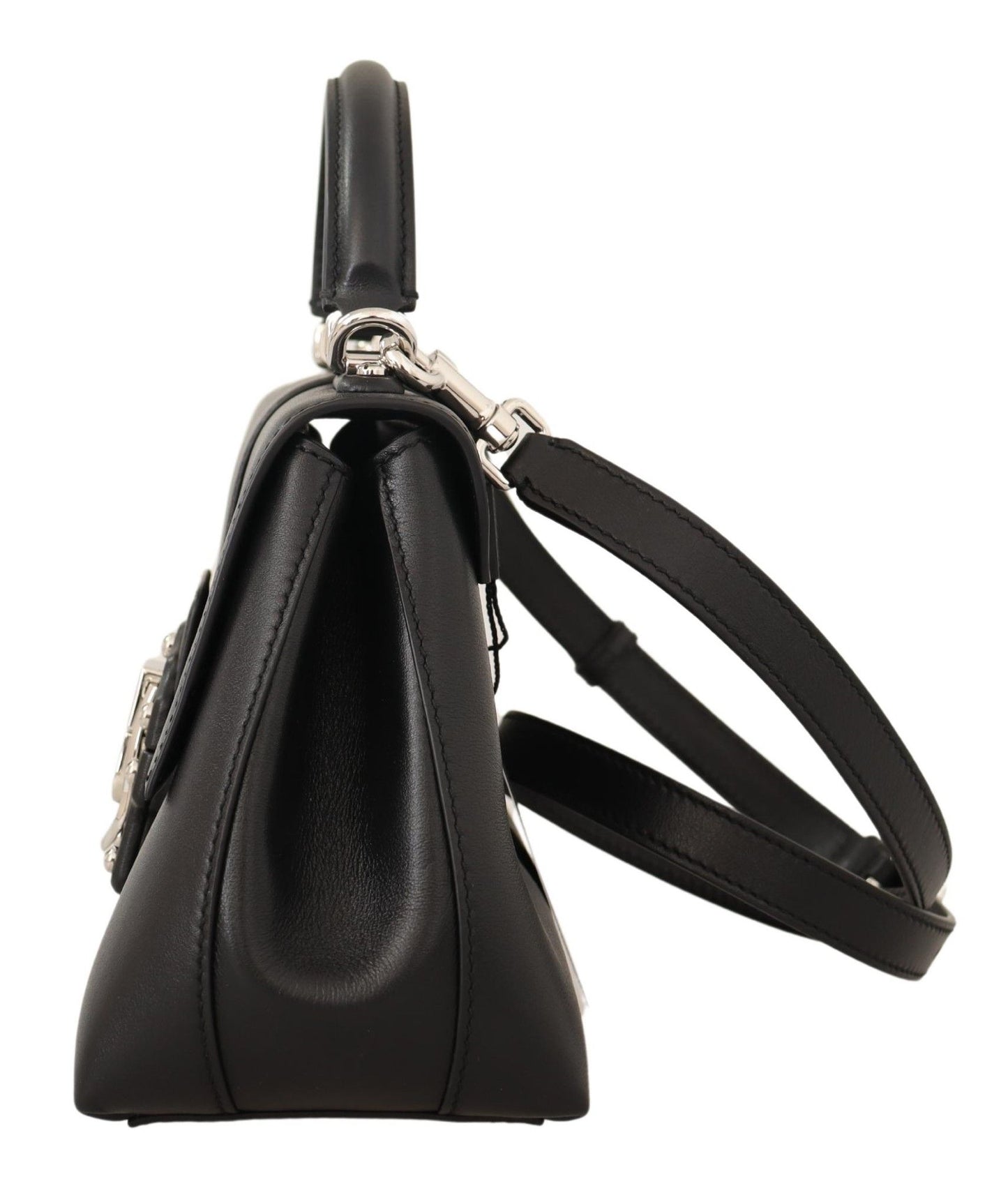 Elegant Black Leather Shoulder Satchel