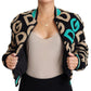 Chic Multicolor Quilted Bomber Jacket