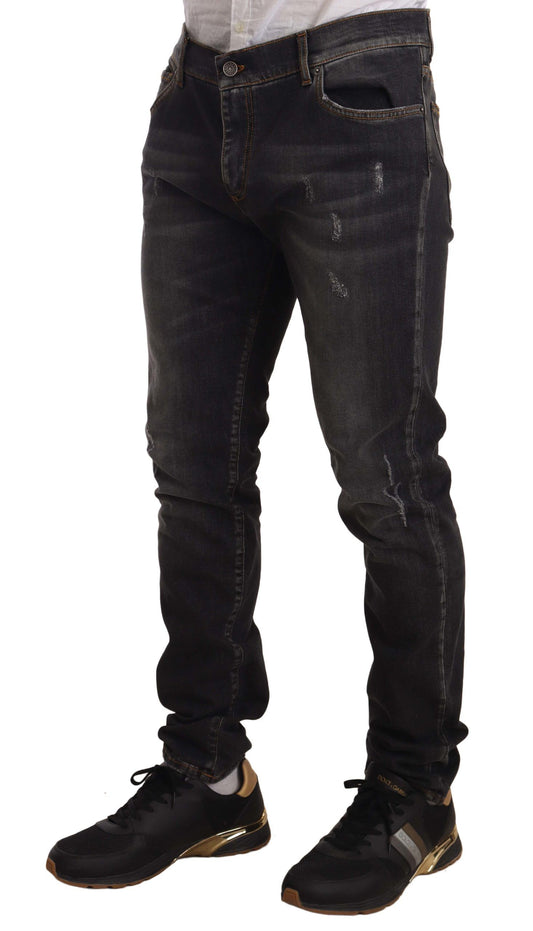 Elegant Slim Fit Gray Jeans