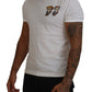 Elegant White Cotton Tee with #DGFamily Logo