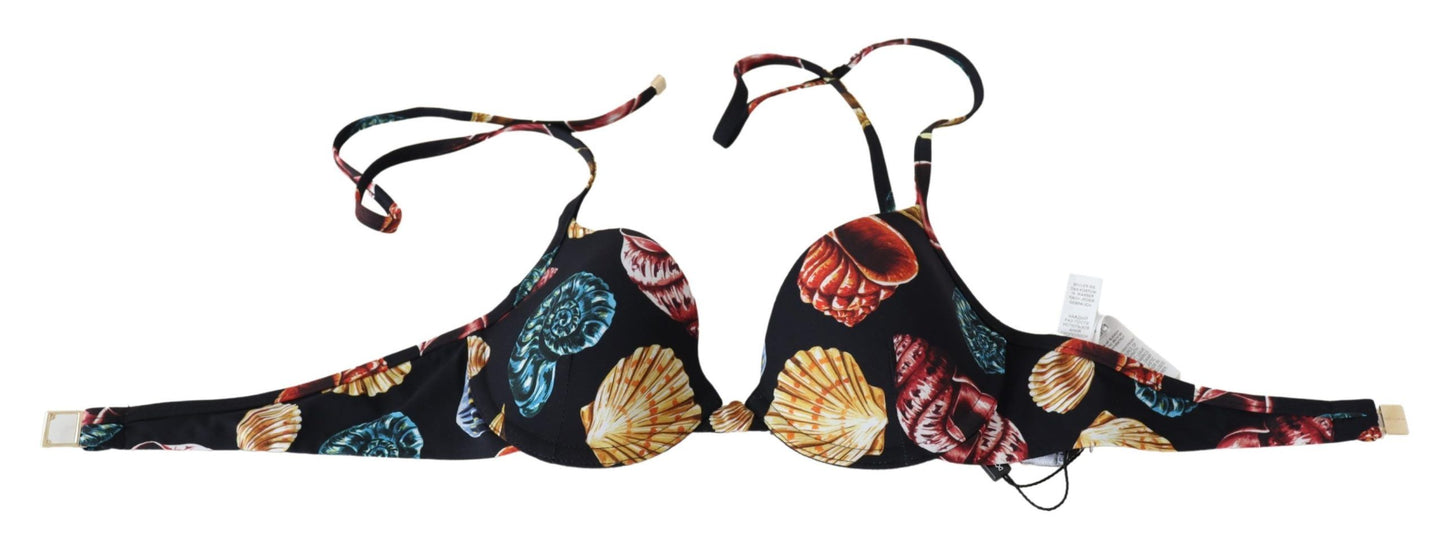 Chic Seashell Print Bikini Top