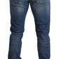 Elegant Slim Fit Distressed Jeans in Blue