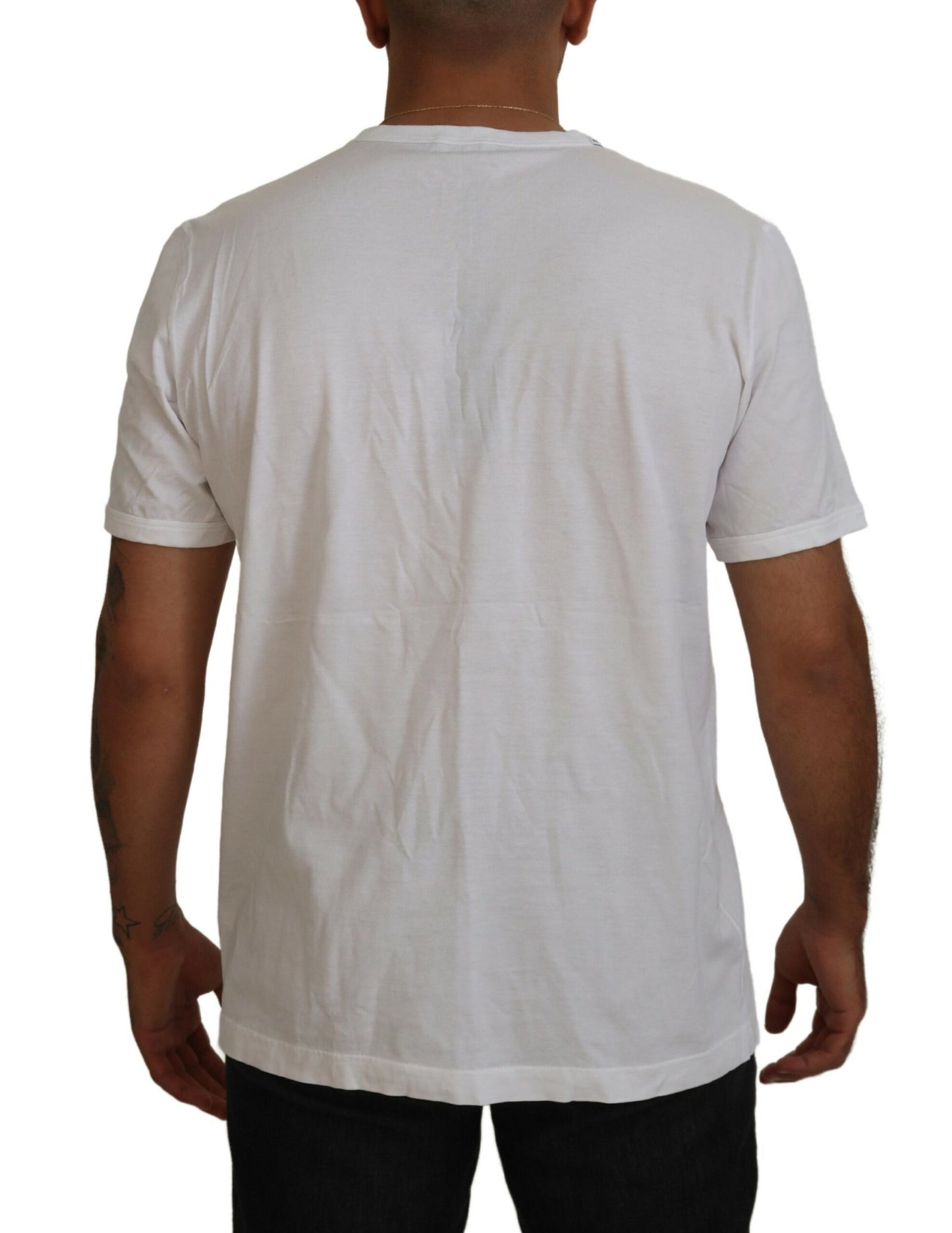 Elegant White Crew Neck Cotton Tee