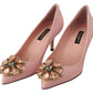 Crystal Embellished Patent Leather Pumps