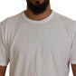 Elegant White Crew Neck Cotton Tee