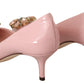 Crystal Embellished Patent Leather Pumps