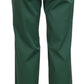Elegant Green High Waist Straight Trousers