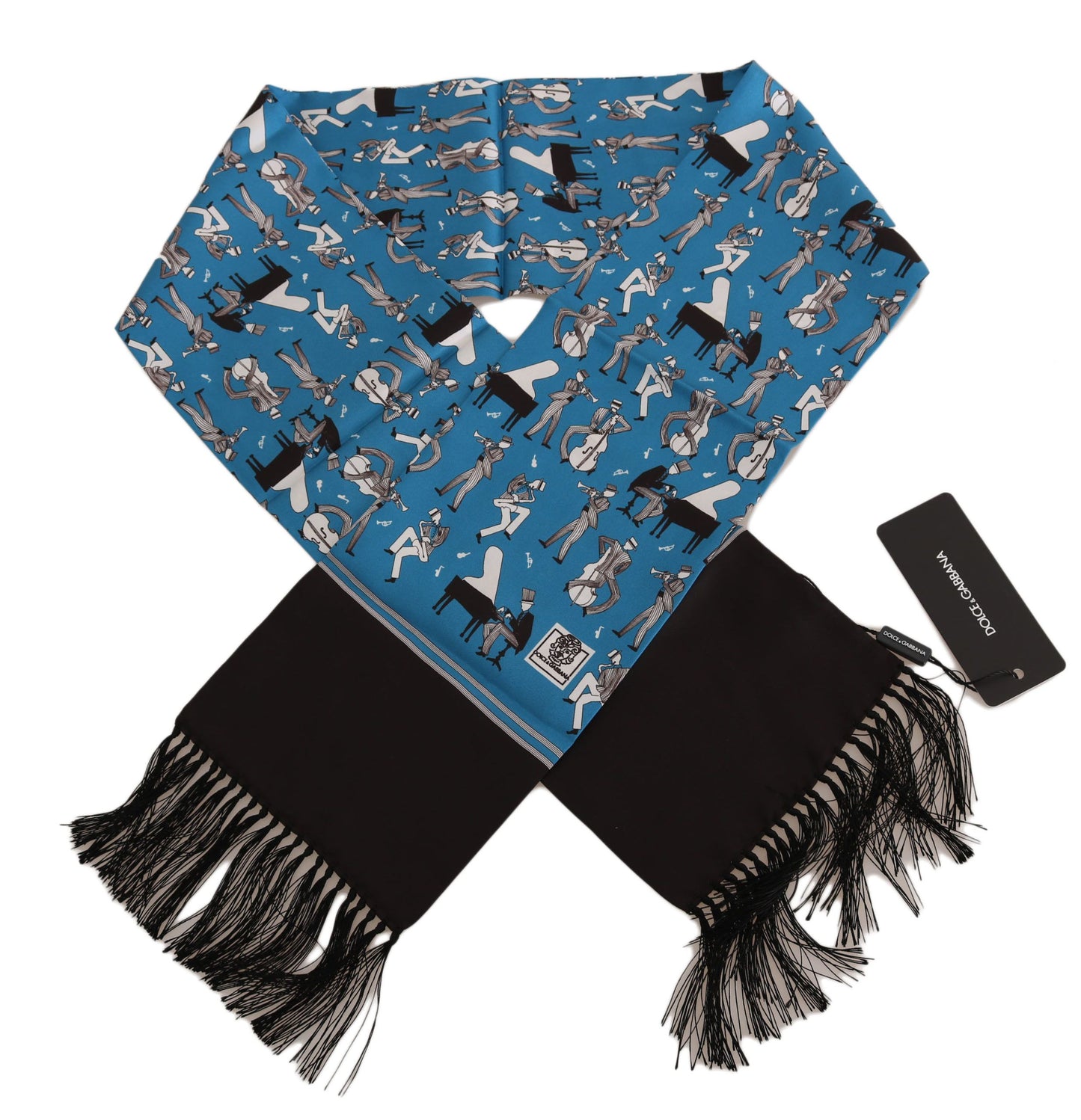 Elegant Silk Music Print Men's Scarf