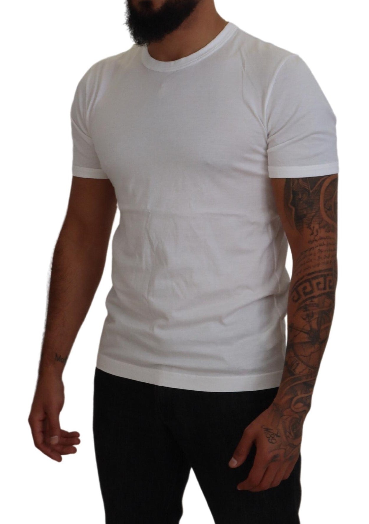 Sophisticated White Crew Neck Tee