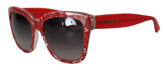 Chic Red Lace-Inspired Designer Sunglasses