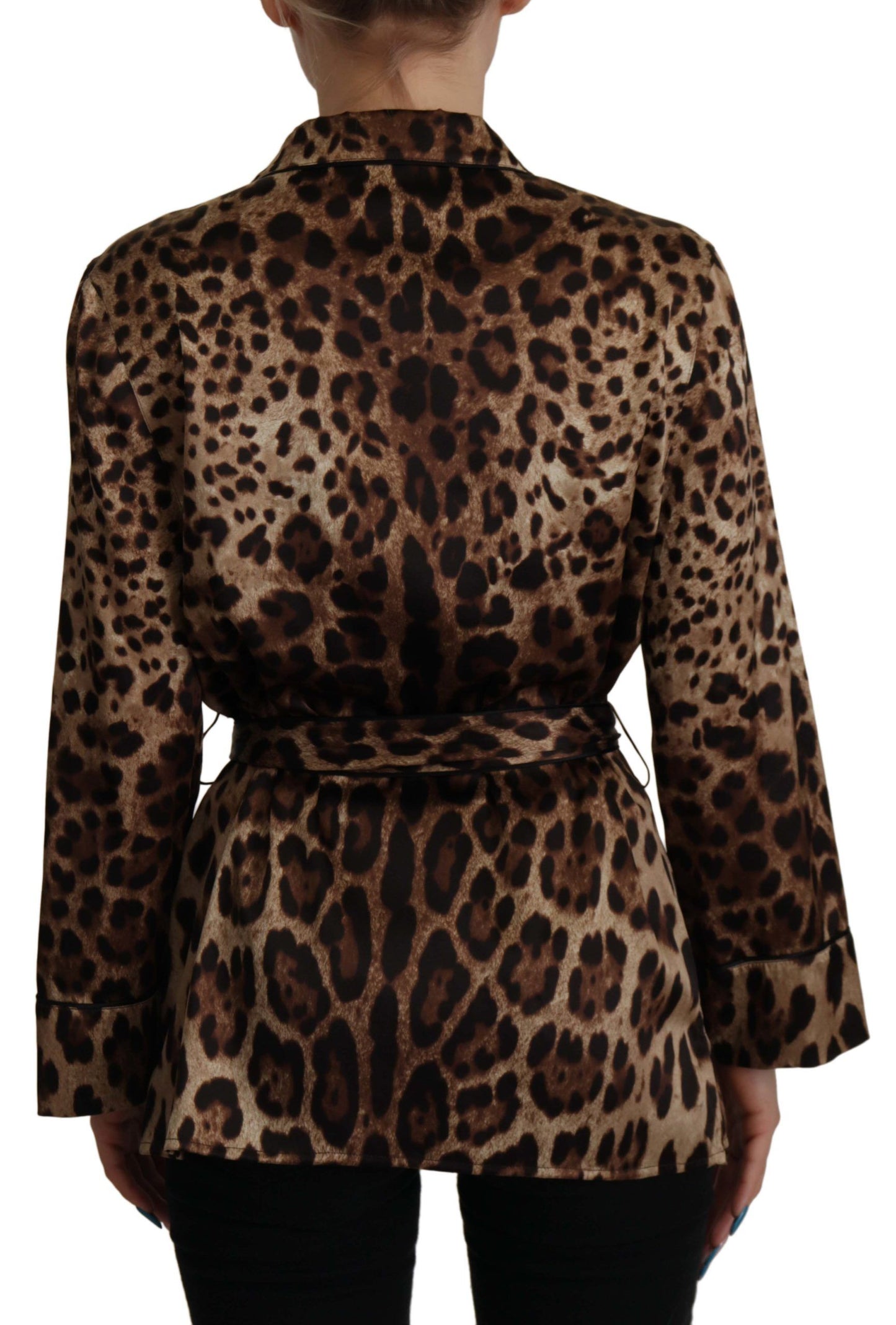 Elegant Leopard Silk Blouse