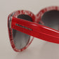 Chic Red Lace-Inspired Designer Sunglasses