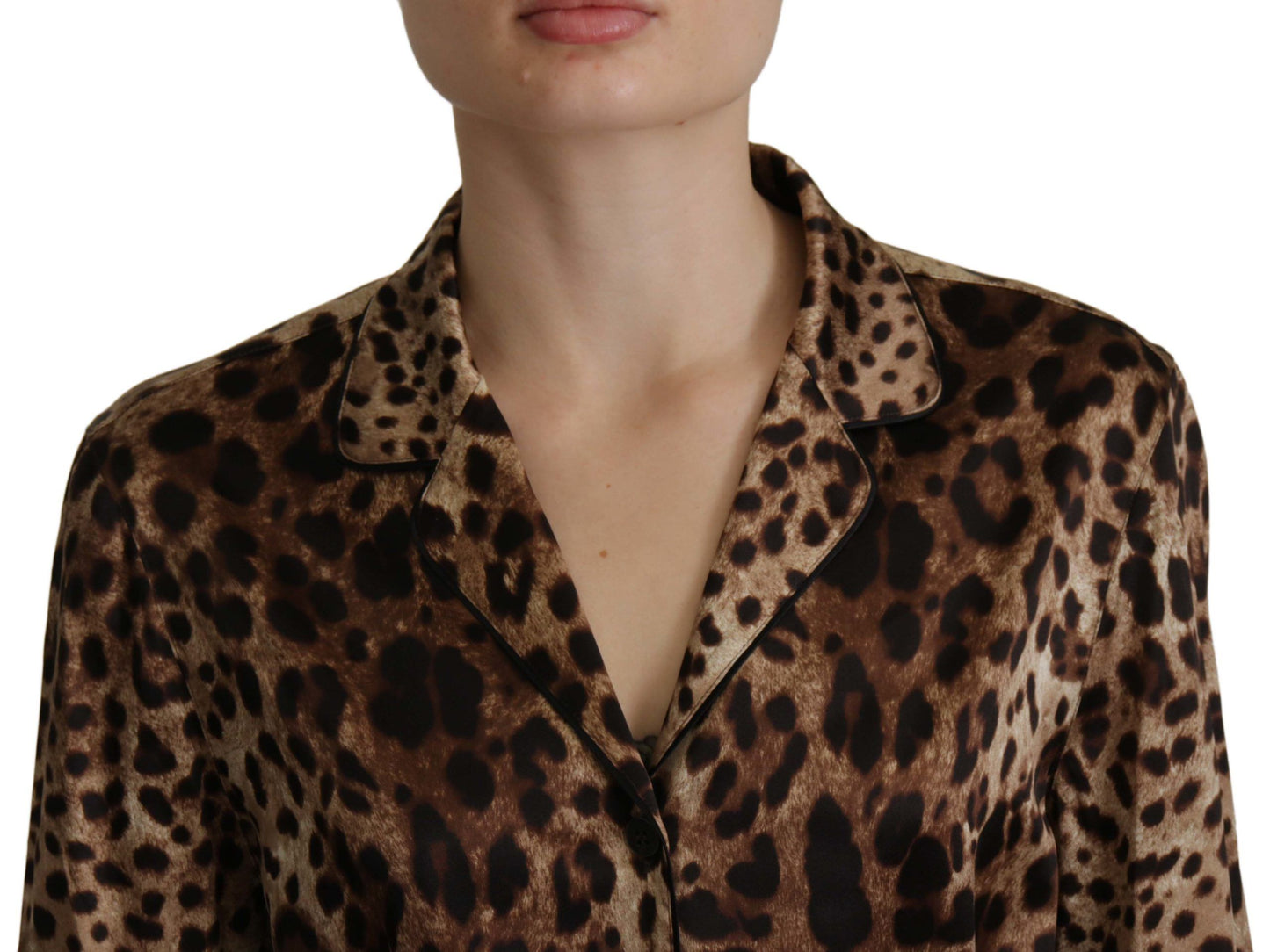 Elegant Leopard Silk Blouse