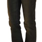 Chic Black Gold Washed Slim Fit Denim Pants