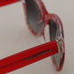 Chic Red Lace-Inspired Designer Sunglasses