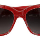 Chic Red Lace-Inspired Designer Sunglasses