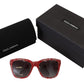 Chic Red Lace-Inspired Designer Sunglasses