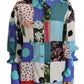 Elegant Multicolor Silk Floral Polka Dot Blouse