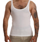 Elegant White Sleeveless Cotton Tank Top