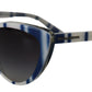 Elegant Blue & White Gradient Sunglasses