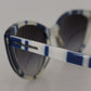 Elegant Blue & White Gradient Sunglasses
