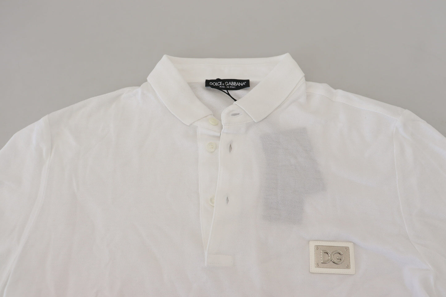 Exquisite White Cotton Polo T-Shirt