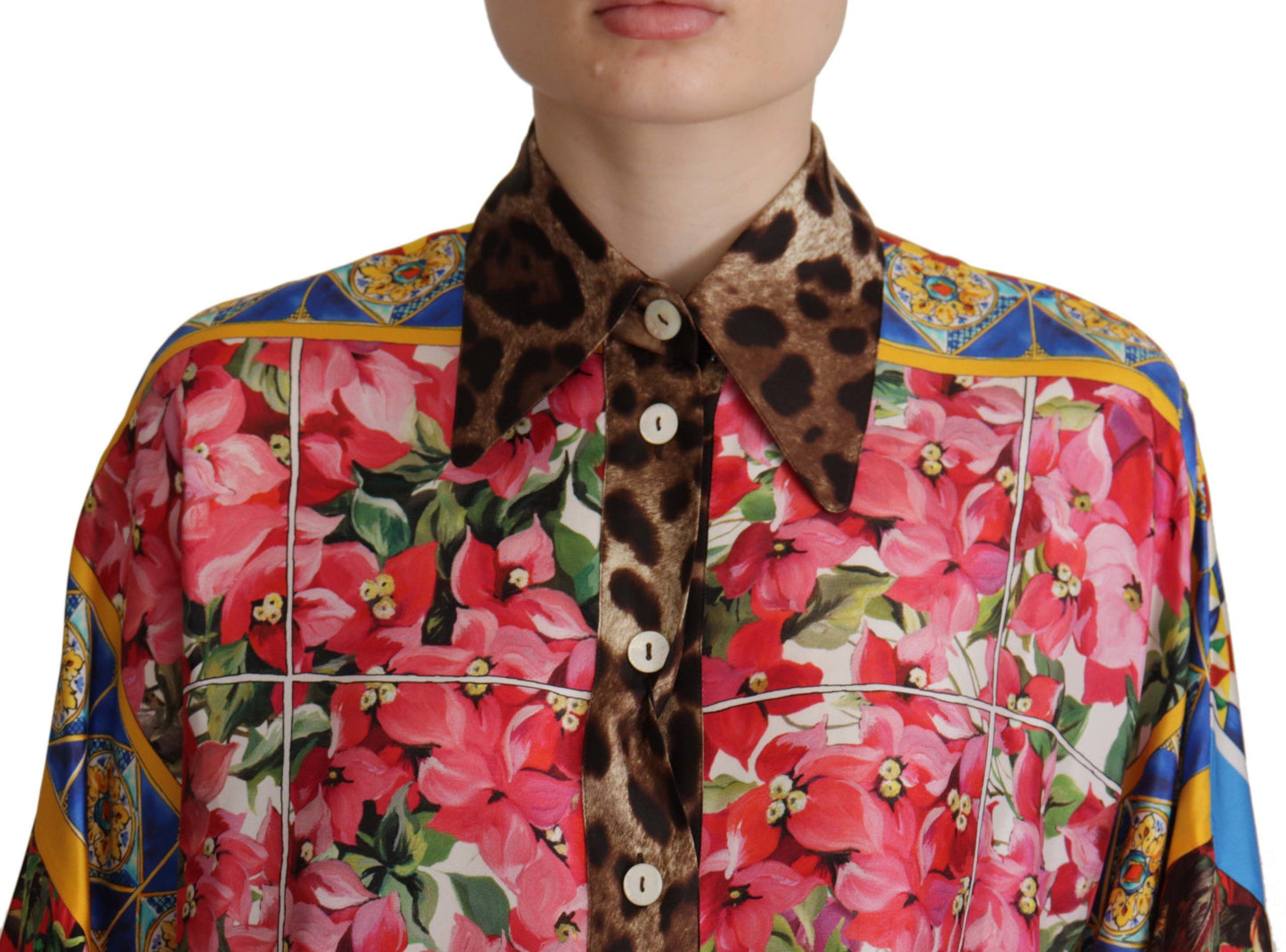 Elegant Silk Floral Print Blouse