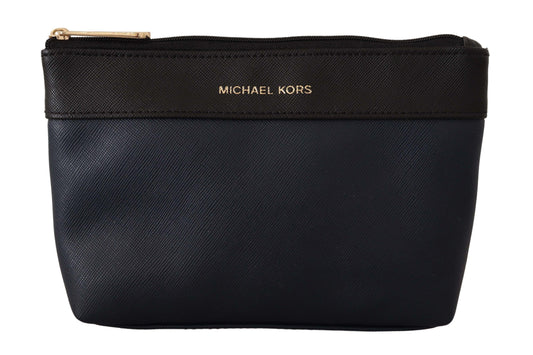 Elegant Leather Zip Pouch Wallet in Chic Black