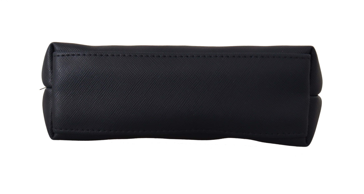 Elegant Leather Zip Pouch Wallet in Chic Black