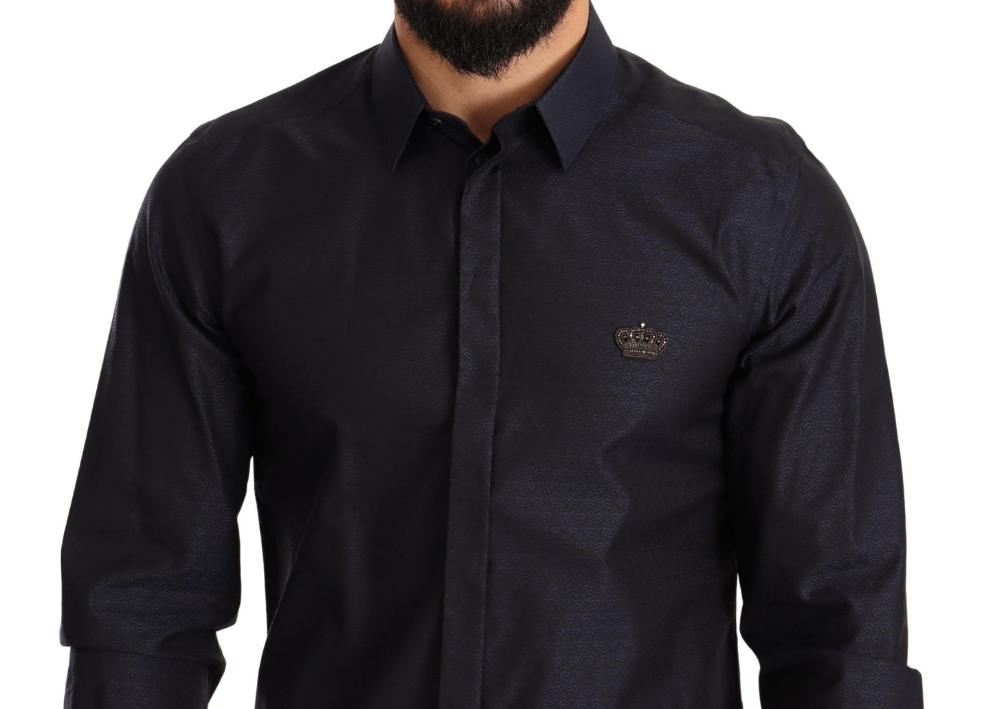 Regal Crown Embroidered Slim Fit Dress Shirt