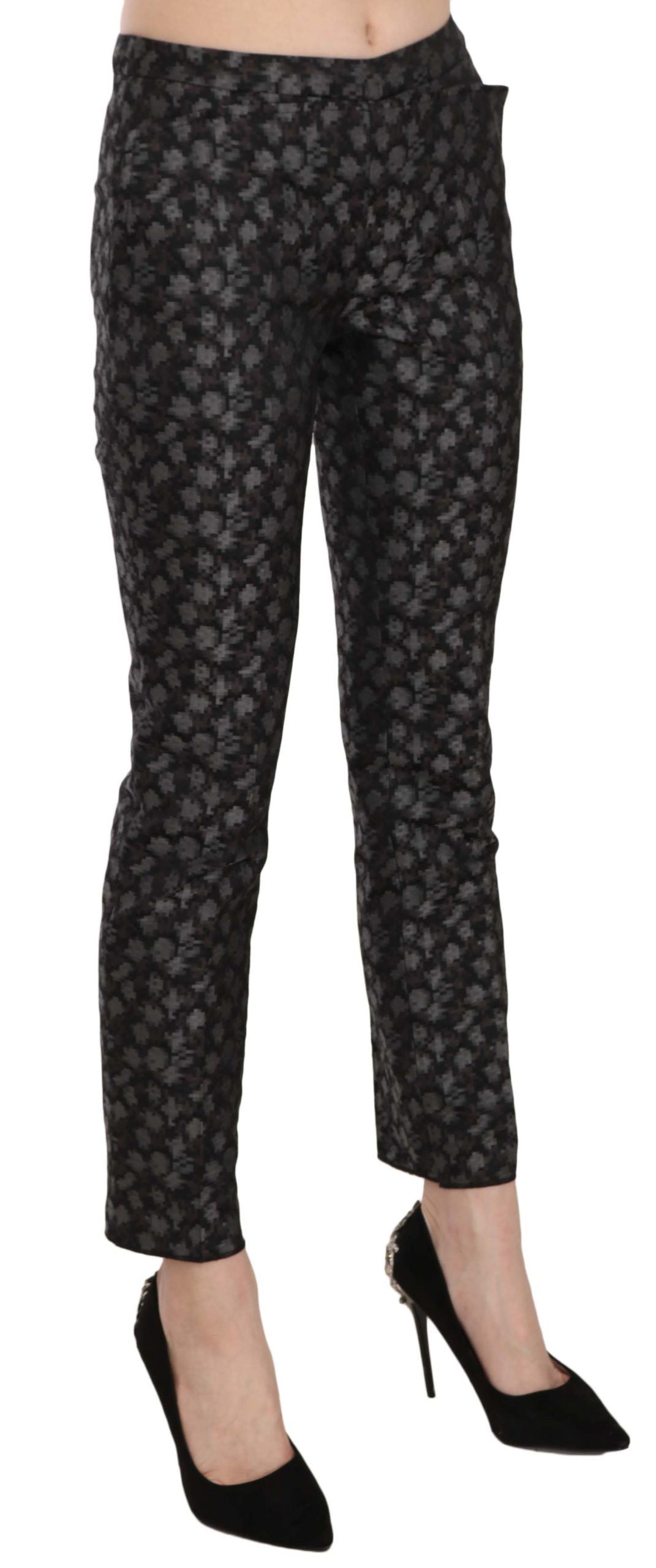 Chic Low Waist Skinny Pants in Black Gray