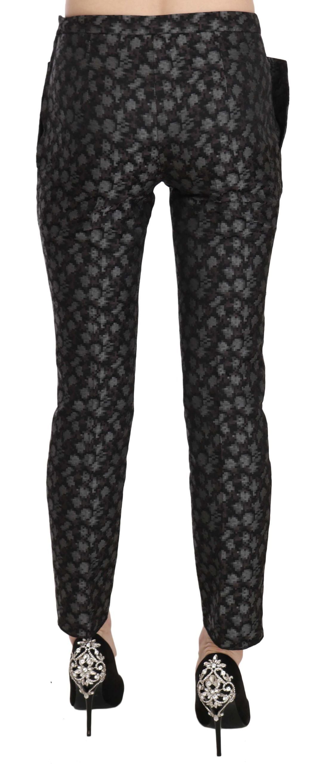 Chic Low Waist Skinny Pants in Black Gray