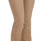 Chic Brown Mid Waist Skinny Trousers