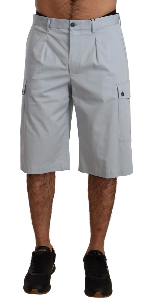 Elegant Light Blue Cargo Shorts