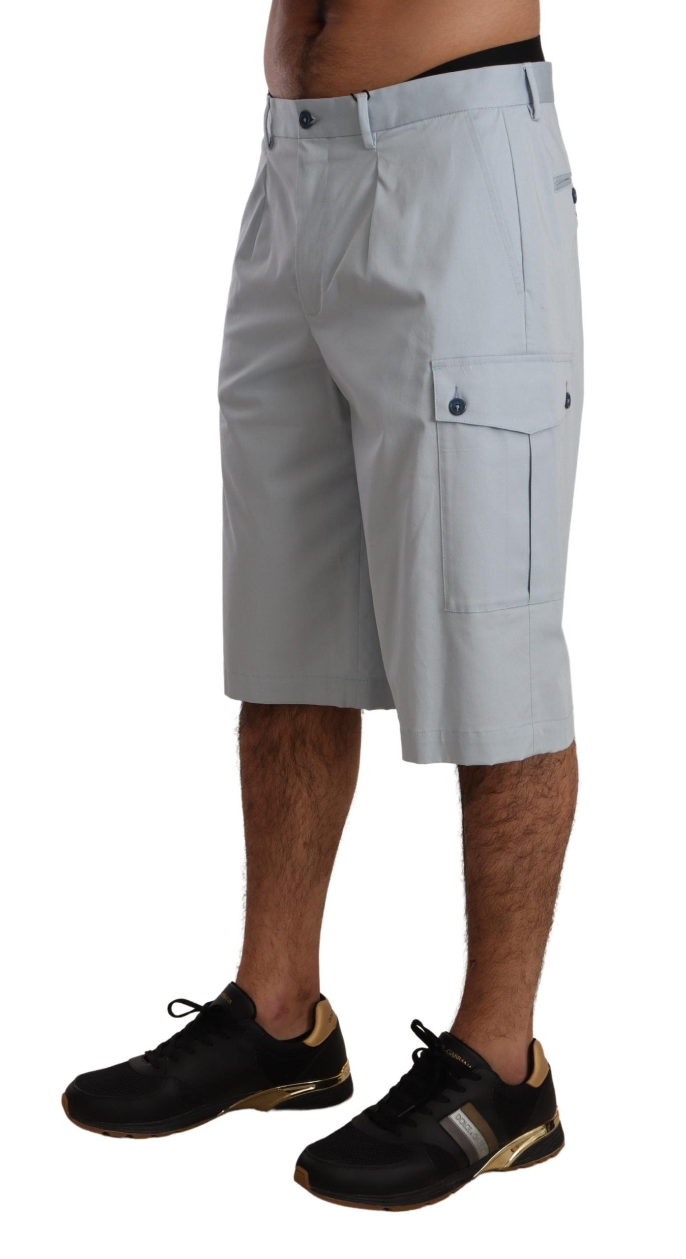 Elegant Light Blue Cargo Shorts