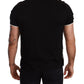 Elegant Silk Crown Print Monochrome Tee