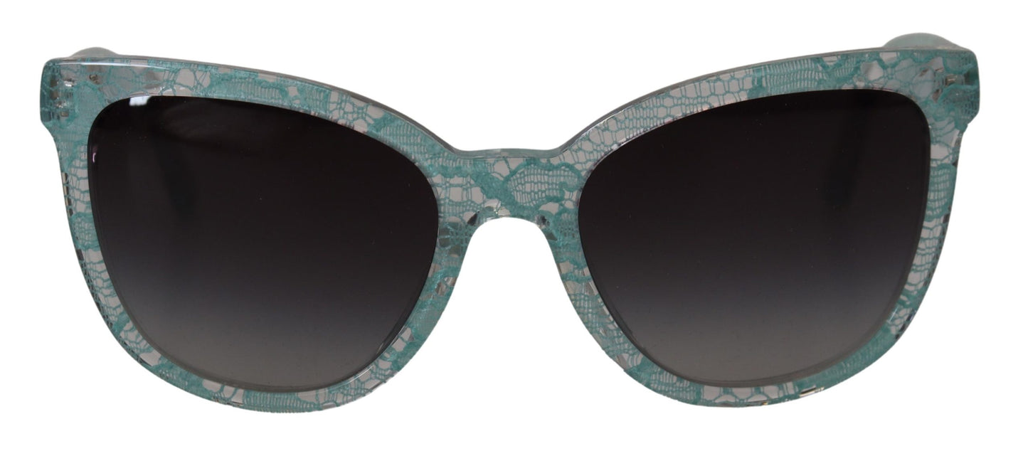 Elegant Blue Lace-Crystal Sunglasses