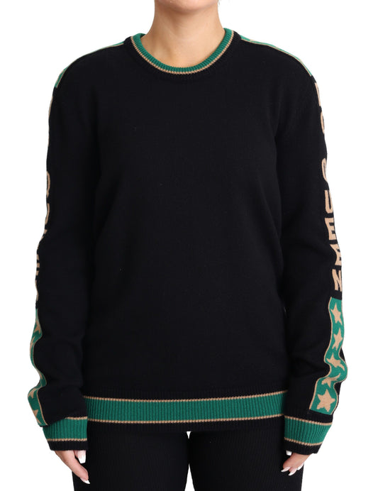 Elegant Black Cashmere Pullover with DG Monogram